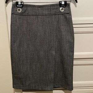 H&M Herringbone Charcoal Gray Pencil Skirt Size 4